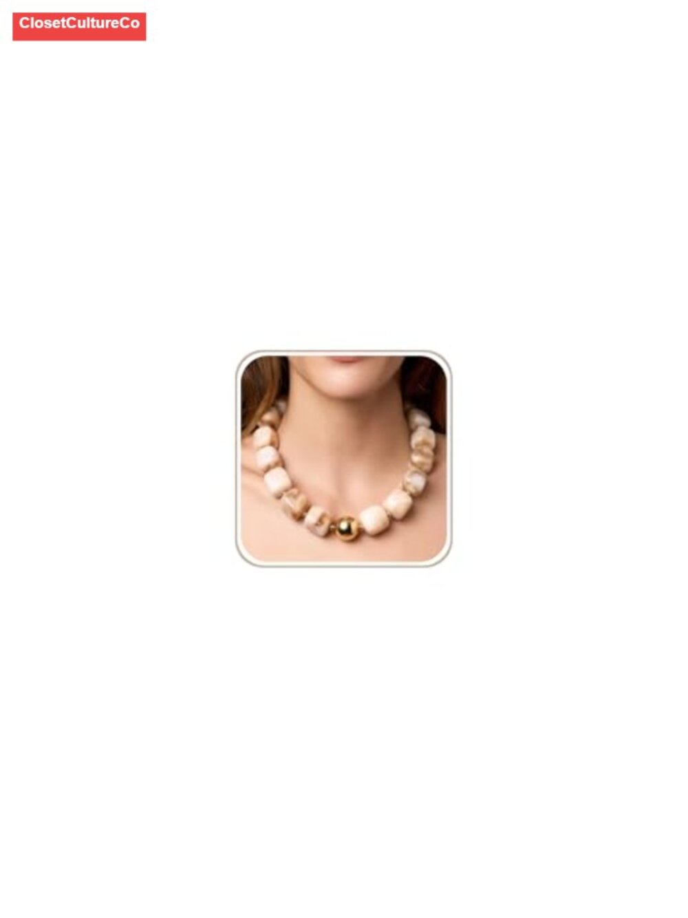 Square Acrylic Resin Beads Statement Choker Necklace Adjustable Boho